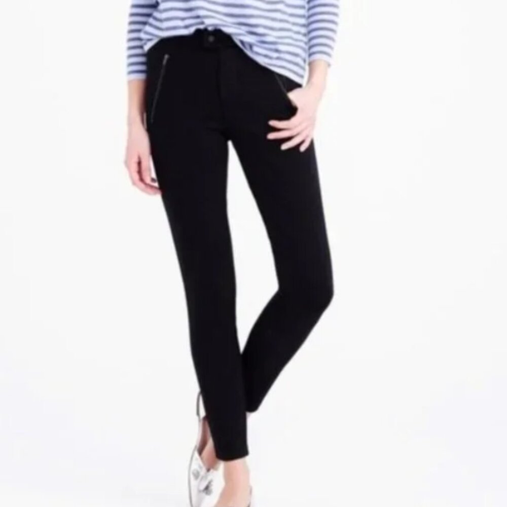 J. CREW Pixie black skinny style pants with zipper pocket accent